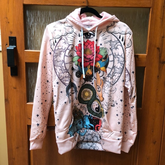 GEARBUNCH Tattoed Lotus Unisex Hoodie!! BRAND NEW! - Picture 2 of 4
